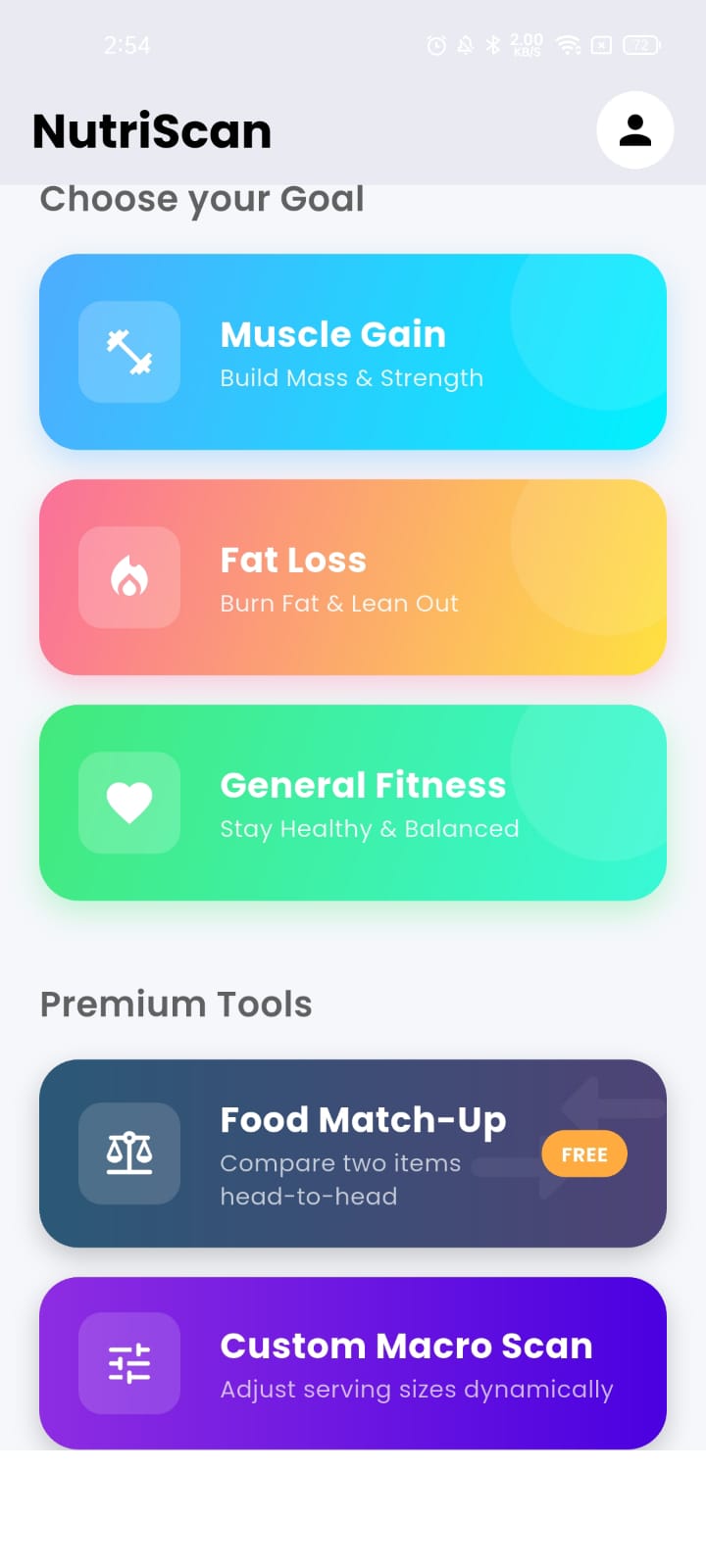 Nutriscan App Interface